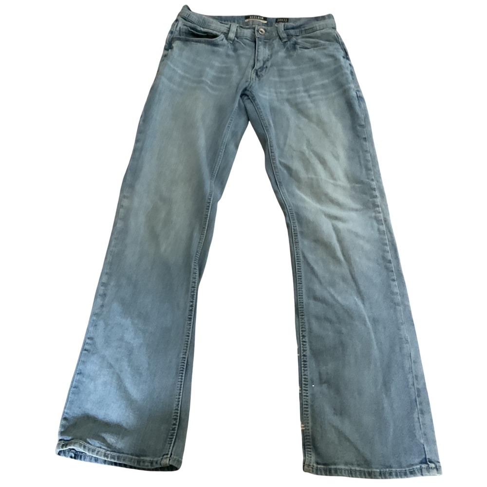 Reclaim Mens Bootcut Light Wash Denim Jeans 30x32 Blue Casual Five Pocket Style